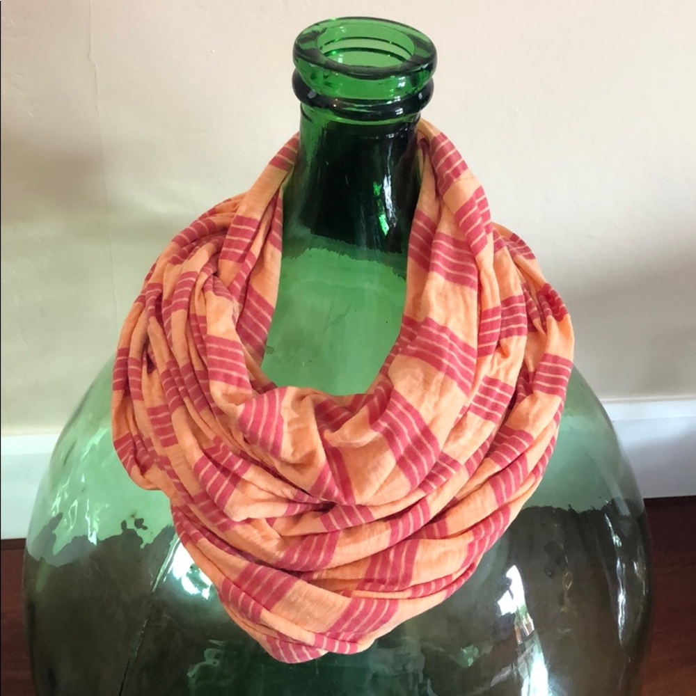 Marine Layer Infinity Scarf - peach & pink stripe